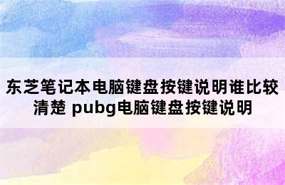 东芝笔记本电脑键盘按键说明谁比较清楚 pubg电脑键盘按键说明